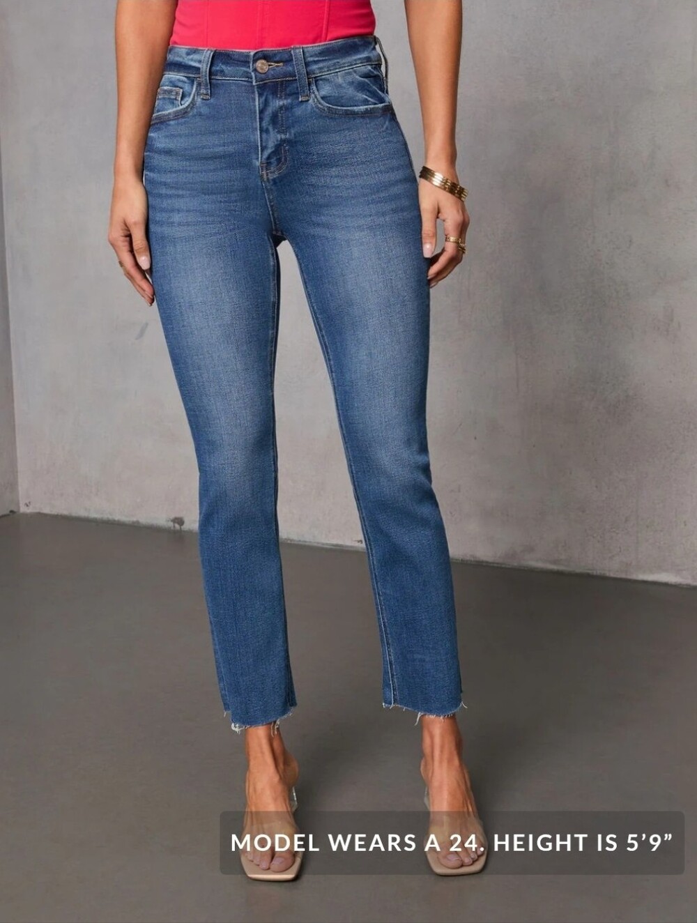 Vici Ronnie Super Stretch High Rise Straight Leg Jeans - Dark Wash / 30